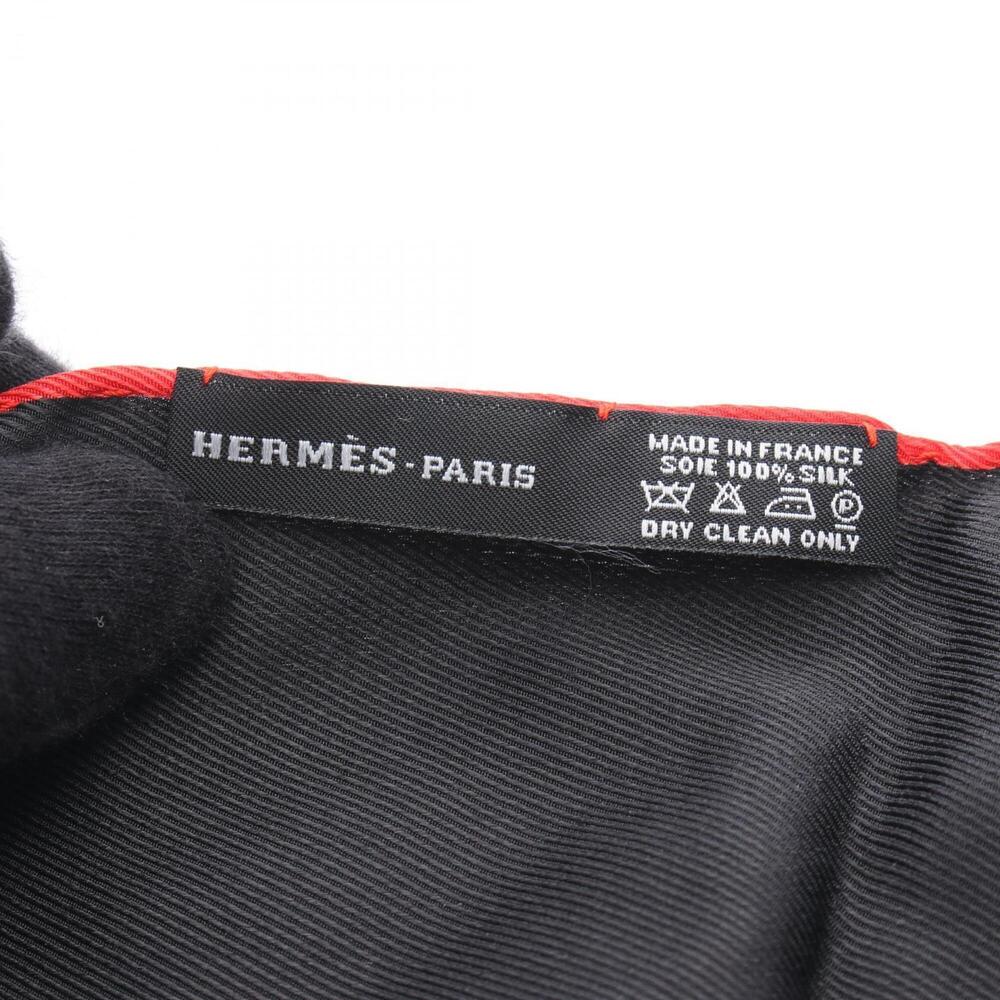 Hermes fringe stole, silk, women's, black/multicolor - Picture 2 of 7